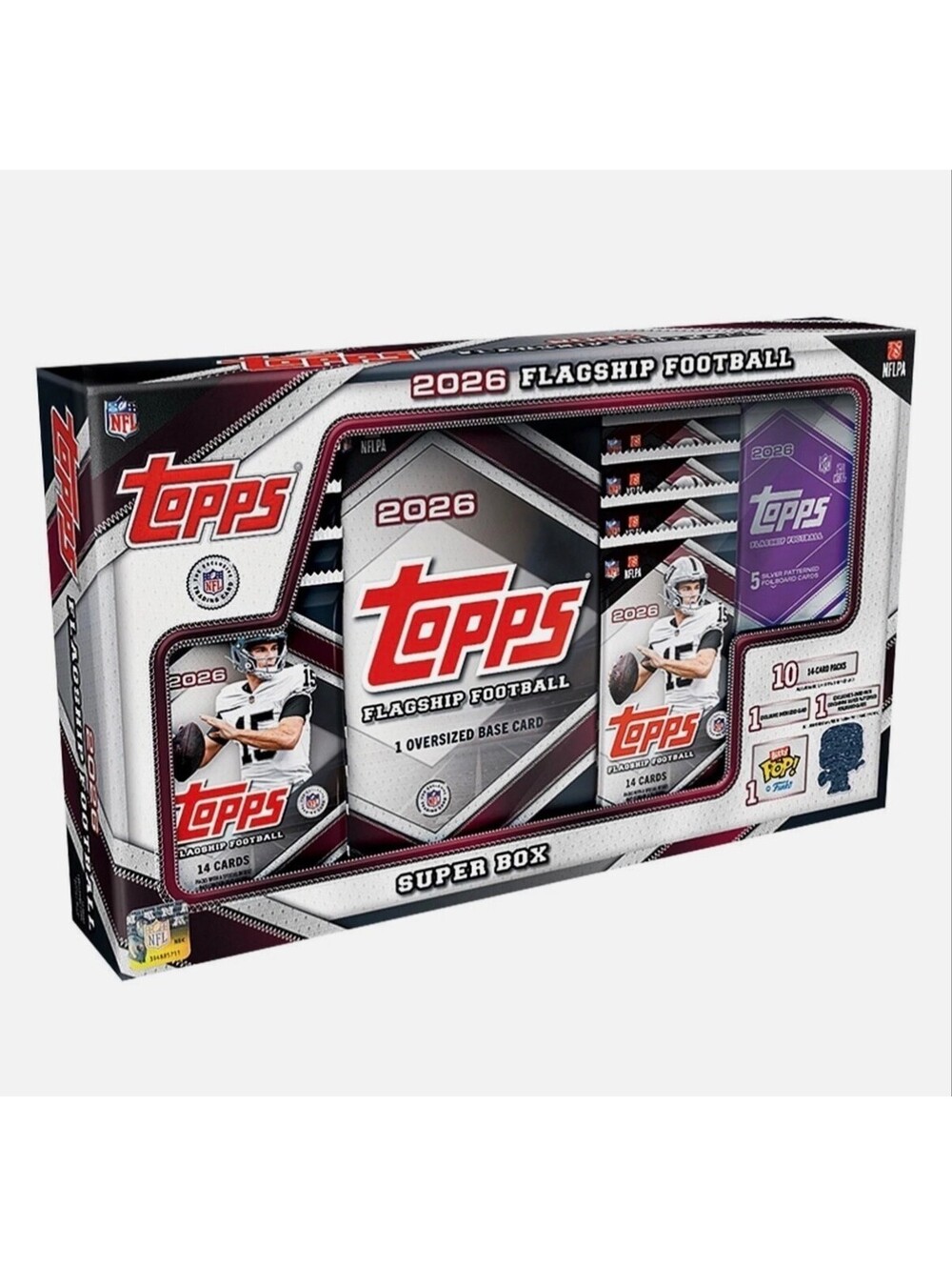 2026 TOPPS FLAGSHIP FOOTBALL SUPER BOX (147 Cards) NFL Brand New IN HAND QTY